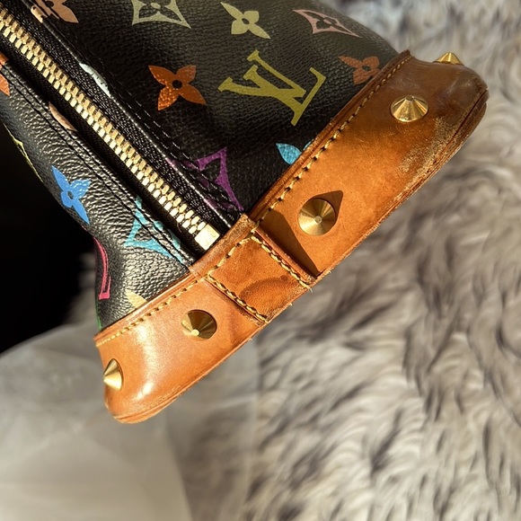 ❗️SOLD ❗️Authentic LV Multicolor Alma Louis PM Monogram Canvas Handbag Noir - Picture 14 of 16